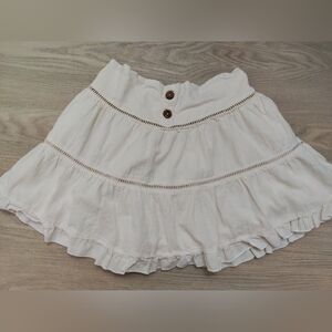 Zara Cream Mini Skirt with Ruffles